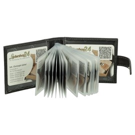 Leather Credit Card Holder Business Card Holder Credit Card Holder 18 Card Slots Black, black, Modern