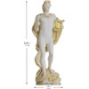 Apollo God of Music Poetry Art Gold Tone Alabaster Statue