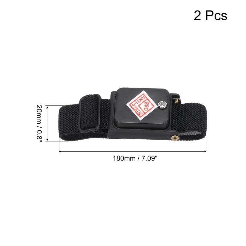 sourcing map 2pcs Anti Static Wrist Strap, ESD Antistatic Bracelet