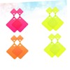 Ipetboom 4 Pairs Exaggerated Geometric Dangler Acrylic Earrings Yellow Orange