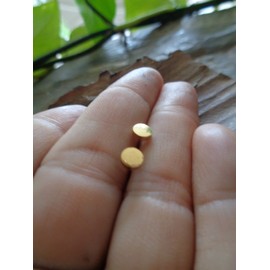 Gold dot stud stainless steel round, golden earrings, anti-allergic