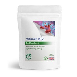 Vitamin B12 Tablets High Strength 1000mcg (Vegan) Methylcobalamin - Tiredness, Fatigue Relief, Immunity Support (Pack of 60)