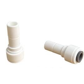3 Piece Stem Reducing Straight 1/4" Tube OD x 3/8" Stem OD Quick Connect RO Fittings for Reverse Osmosis System Under the Sink Water Filteratrion System, Ice Maker Supply Line, Coffee Maker