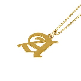 Women's Old English Initial Necklace 18K Gold Plated Stainless Steel Letter Pendant Gift (Letter A)