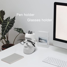 Fuxless Pen Holder for Desk, Pencil Holder with Glasses Holder, Makeup Brush Holder, Desk Accessories, Office Decor, School & Home Organizer