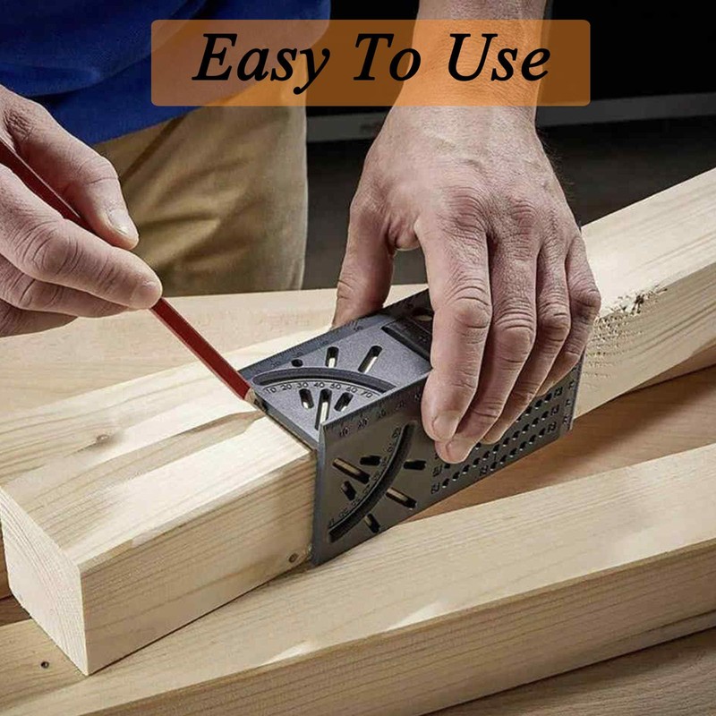 Woodworking Square Size Measure Ruler - 3D Mitre Angle Measuring