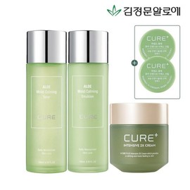 Kim Jeong-mun Aloe 김정문알로에 큐어 카밍 토너+에멀젼+2X크림2X미니2 Kim Jeong Moon Aloe Cure Calming Toner + Emulsion + 2X Cream 2X Mini 2