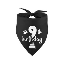 Dog 9th Birthday Bandana Puppy Boy Girl Dogs Birthday Photo Prop Pet Scarf Pet Accessories for Dog Lover