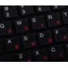 Russian Cyrillic Sticker for Keyboard with RED Lettering ON Transparent