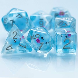 cusdie 7-Die DND Dice, Polyhedral Dice Set Filled with Animal, for Role Playing Game Dungeons and Dragons D&D Dice (Octopus)
