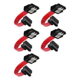 YANBORONSN SATA III Data Cable, 3-Inch Sata 6.0 Gbps 7pin Short Data Cable, SATA III Female to Upward Right Angle Female Data Cable(5 Packs), Compatible with 2.5" SSD, 3.5" HDD Drives (Red)