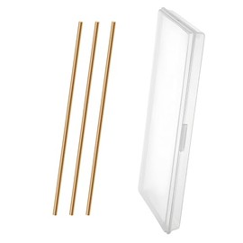 Wukesong 3PCS Brass Rods 6mm x 250mm, Length 25cm(10’), Diameter 6mm Round Brass Rod for Crafts DIY Model Garden Repairs