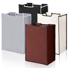 Bonuci 4 Pcs Laundry Sorter Replacement Bags Hamper Cart Removable Replacement Laundry Storage Organizer Bag Hamper Liner, No Hooks 14.76 x 8.66 x 21.65 Inch (Brown,Gray,White,Black)