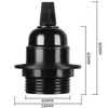 Kjzeex E27 Socket, 2 Pieces Lamp Holder, Black, for Table