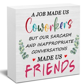 Hiagkmet Coworker Leaving Gifts for Women A Job Made Us Coworkers Friendship Gifts for Coworker Friends Thank You Office Wooden Box Decor Sign Gifts