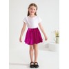 KAVUNEST Girls Metallic Skater Skirts Shiny Pleated Flared Mini Tutu