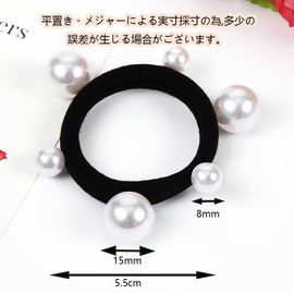 Hair Rubber Pearl Hair Accessories, Hair Band, Stylish, Pearl, Hair Accessories, 3 Pieces, For Photography, Commemorative, Wedding, Simple, Adults, Kids, Black, Korean Style, Casual, Elegant, Office
