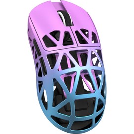 ATTACK SHARK R2 45g Superlight Magnesium Alloy Mouse, PixArt PAW3950 Sensor, 42000DPI, 8000Hz Wireless Polling Rate, 2.4G/BT/Wired Gaming Mouse, Programmable Mice with Coiled Cable, PC/Mac, Purple