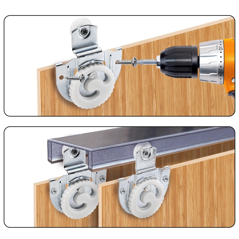 Nagpew 12 Pieces Closet Door Roller, Sliding Wardrobe Door Wheel