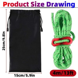 8PCS Outdoor Camping Tent Rope with Aluminum Tensioner Adjuster,4mmx4m/13ft Lightweight Tent Rope, Suitable for Tents, Tent Tarps, Awnings, Outdoor Camping Hiking Backpack Rope (Green)