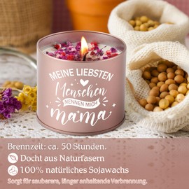 PRSTENLY Muttertagsgeschenke für Mama, Geburtstagsgeschenk für Mama Lavendel Duftkerze Muttertagsgeschenk Weihnachtsgeschenke für Mama von Tochter Sohn, Mama Ruhestand Dankeschön Geschenke für Frauen