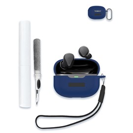 for Raycon Everyday Earbuds (2024 Edition) Case,WUNIAK Soft Silicone Protective Portable Scratch Shock Resistant Shell with Cleaner Kit & Carabiner & Lanyard for Raycon Everyday Earbuds，Blue.