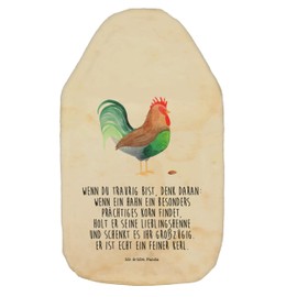 Mr. & Mrs. Panda Hot Water Bottle Rooster with Grain - Gift, Farmer, Children's Hot Water Bottle, Hen, Hot Water Bottle Cover, Farm, Farmer, Grain Cushion