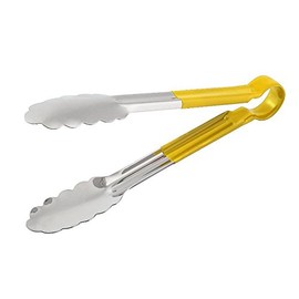 Chef Set Utility Tongs 9 inch Yellow, Stainless Steel, 24 x 4 x 4 cm