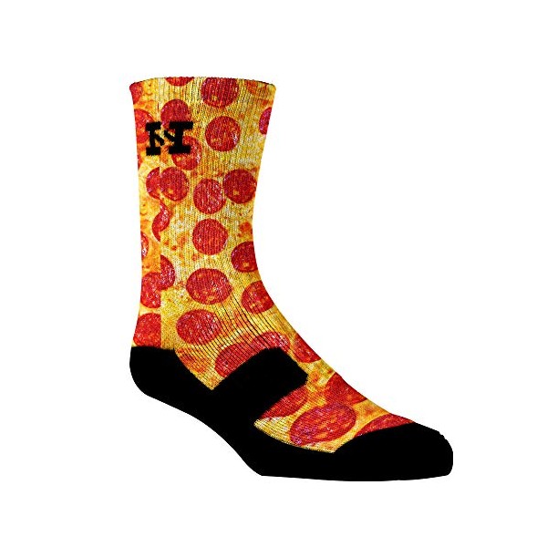 HoopSwagg Brand Athletic Socks Pizza Large