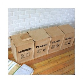 LuminaD Recyclable Square 4-Type Waste Separation Bins & Trash Cans Option/Paper