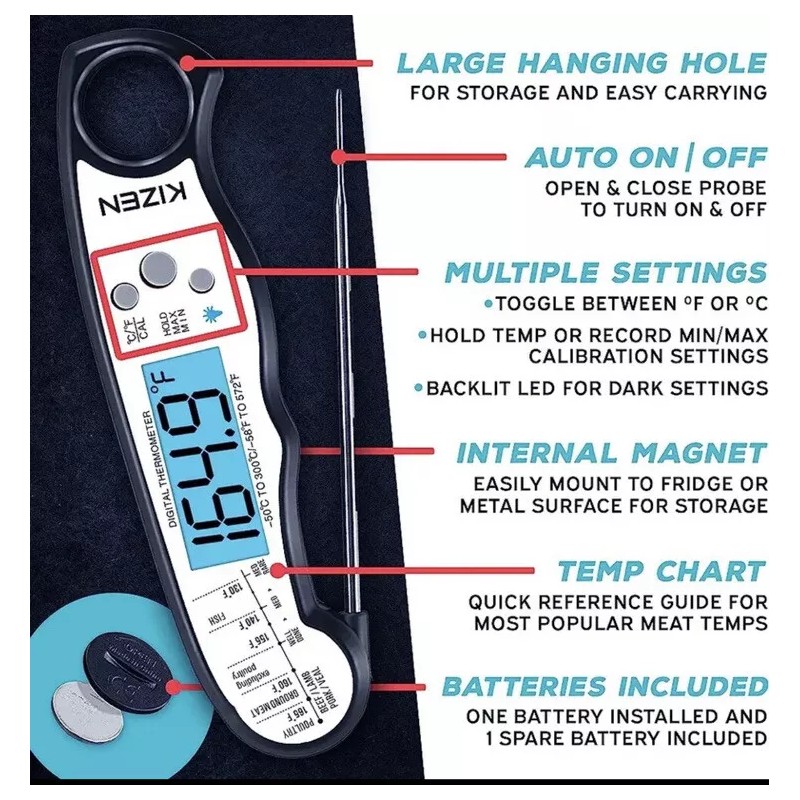 Digital KIZEN Digital Meat Thermometer with Probe