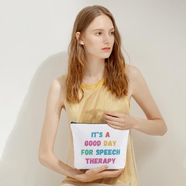 JFEHBFL Speech Therapy Gifts Makeup Bag, Funny Speech Pathologist Gifts, Speech Language Therapist Medical Cosmetic Bag SLP Gifts for Women Language Teacher Speech Therapy Assistant