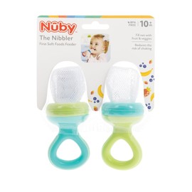 Nuby Nibbler Mesh First Soft Foods Feeder, 4 Count - Aqua & Green, Pink & Purple