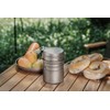 iBasingo Titanium Pot Pan Set Lightweight Camping Cookware Outdoor Kitchen