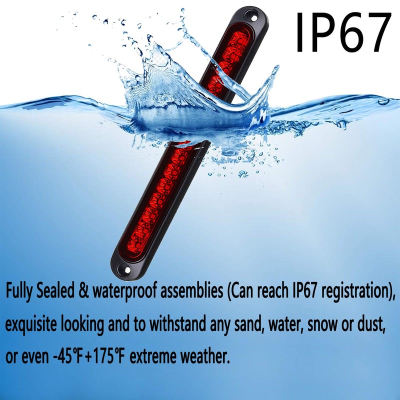 2 Pack 10" 15 LED Trailer Identification Light 9 to