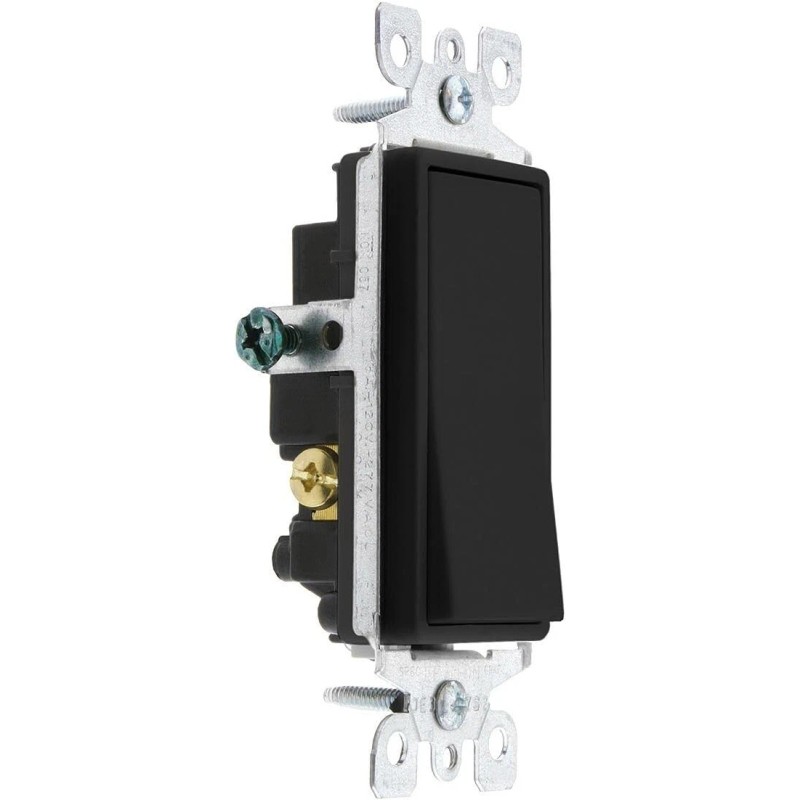 Leviton 5603-2E Decora Rocker 3-Way Switch Black