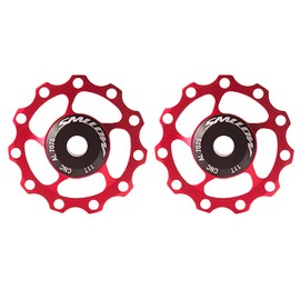 Bicycle Pulley Guide Wheel Aluminium Alloy Rear Derailleur Pulleys Bicycle Front Derailleur Bicycle Gear Wheels 11t for Mountain Bike or Road Bike Ultralight and Robust 2 Pieces