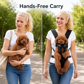 Dog Carrier Backpack for Small Pets - Hands Free Front Carrying Pet Backpack with Thickened Sponge Padding for Outdoor Travel