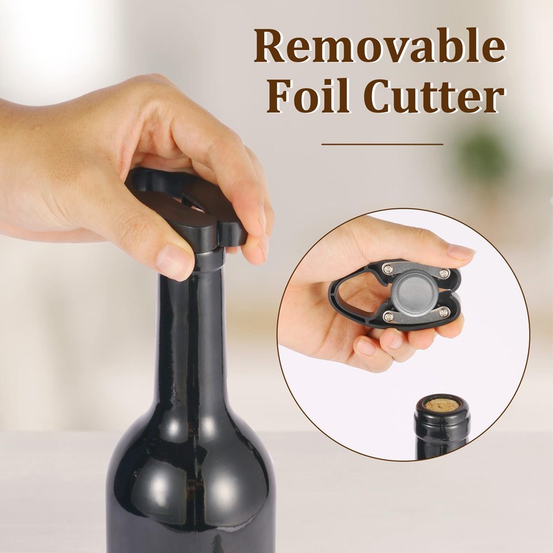 QONYFONE Wine Bottle Corkscrew Opener, Vertical Lever Corkscrew 5-Piece Set,