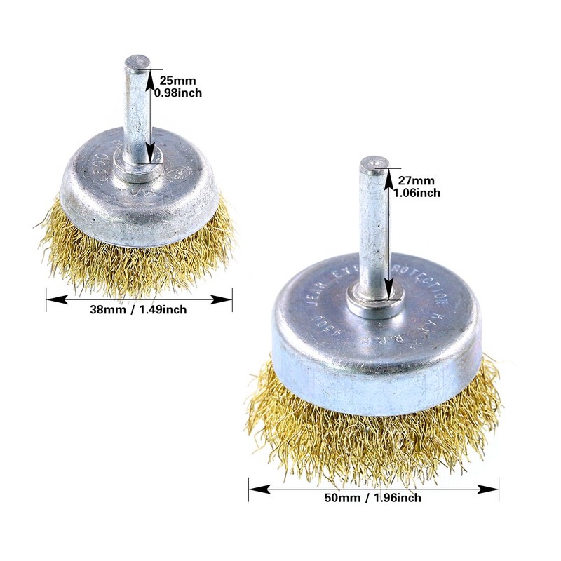 Swpeet 7-Piece Brass Brush Set with Brush Wheel and Cup