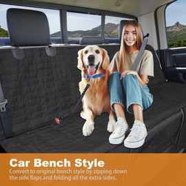Reliadura Dog Hammock for Truck,Dog Car Seat Cover with Mesh Window for F150 Ram 1500, Waterproof Dog Seat Cover for Back Seat，Dog Truck Travel for GMC Sierra/Silverado
