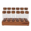 Coffee Bean Storage Tubes with Walnut Wood Stand Lid Glass