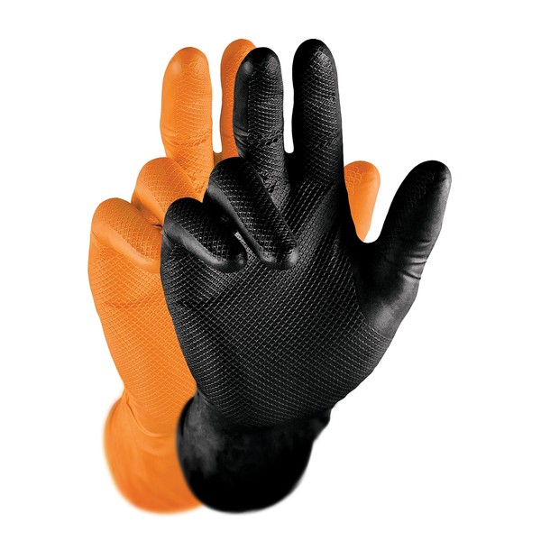Grippaz Nitrile Gloves (Pack of 50) Latex-free Work Gloves, Extremely