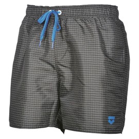 Arena Men's Yarn Dyed Boxer Beach Short, Black/White, X-Large