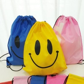 Shoe Bag Indoor Shoes Elementary School Shoe Bag Auxiliary Smile Backpack Beach Swim Bag Waterproof P62-28E / 신발주머니 실내화 초등 신발 가방 보조 스마일 백팩 비치 수영가방 방수 P62-28E