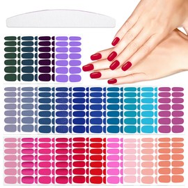 YECIRALA 24 Sheets 336 Pieces Nail Polish Strips for Women Girls Nail Polish Stickers Full Nail Wraps Stick On Nails with Nail File Gel Nail Strips Solid Nail Stickers Self Adhesive Nail Decals