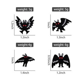 yangwenyuan 4pcs Punk Gothic Animal Bat Mothman Enamel Pins Backpack Hat Clothes Jewelry Brooch Metal Lapel Pin Accessories Gift for Friends