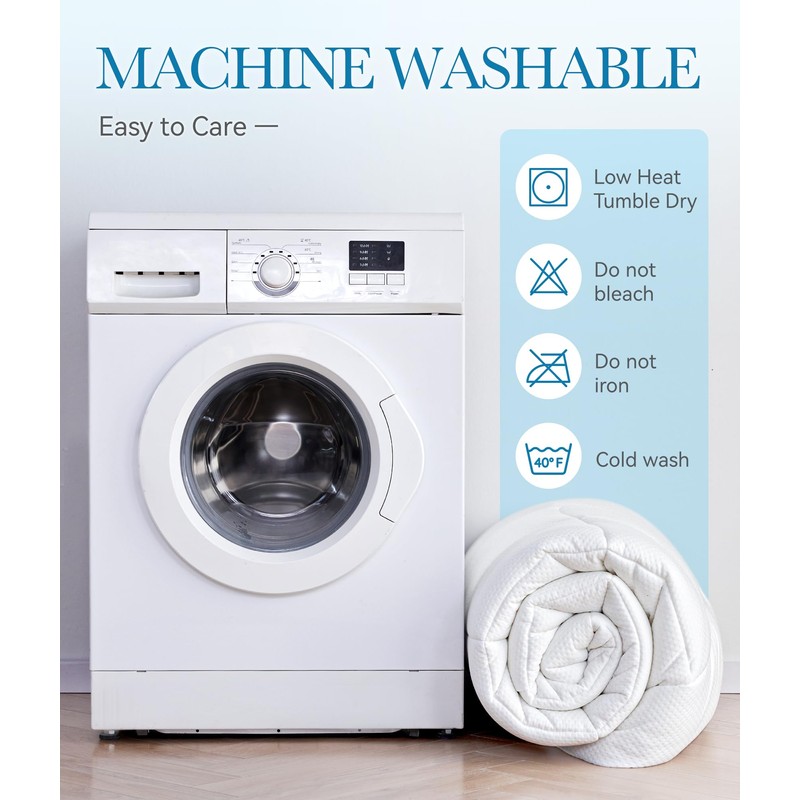 BDEUS Dual Layer 3 Inch Memory Foam Mattress Topper Queen