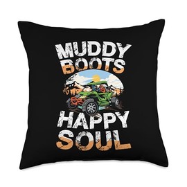 Muddy Boots Happy Soul Offroad Adventure Throw Pillow