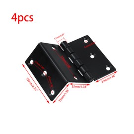 MY MIRONEY Black Offset Hinge - 4pcs Half Surface Hingle Thick Door Panel, Iron Material with Smooth Finish, Rust-Resistant, Ideal for Cabinets, Wooden Boxes, and Doors